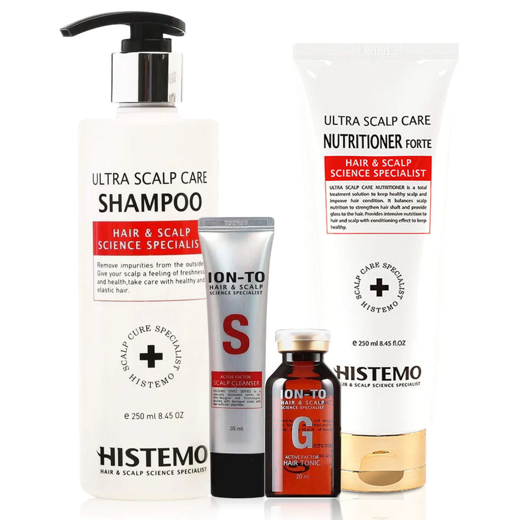 Histemo Anti-Dandruff & Oily Hair Kit, Scalp Cleanser, Shampoo, Conditioner & Hair Tonic, DHT Blocking Hair Restoration Treatment