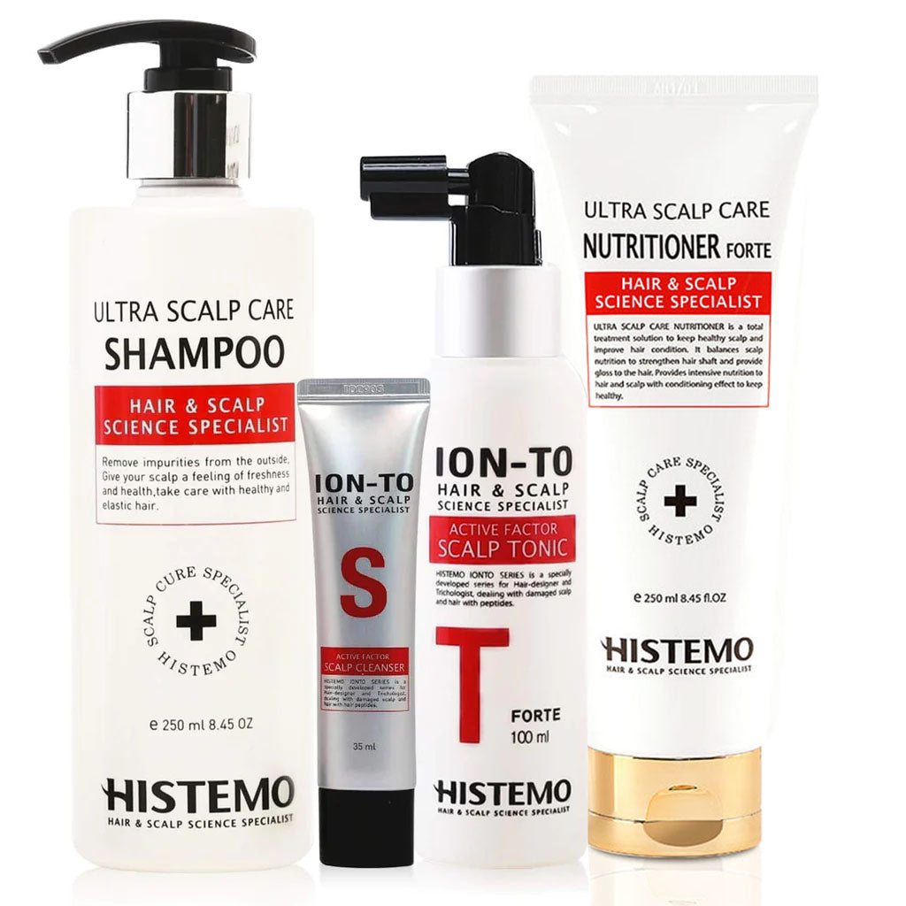 Histemo Hair Loss Prevention & Scalp Care Kit, Scalp Cleanser, Shampoo, Conditioner & Scalp Tonic, DHT Blocking Hair Restoration Treatment